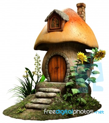 Fairy Mushroom House Stock Image