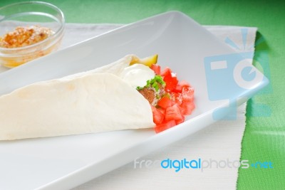 Falafel Wrap Stock Photo