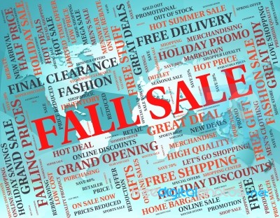 Fall Sale Represents Bargain Save And Closeout Stock Image