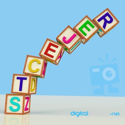 Falling Over Rejects Block Stock Image