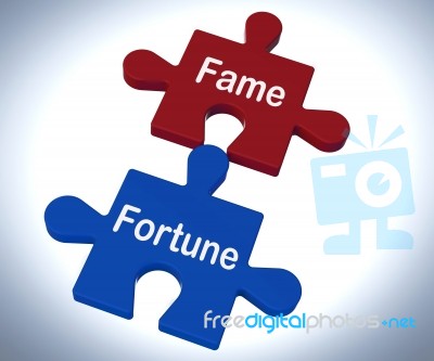 Fame Fortune Puzzle Shows Celebrity Or Well Off Stock Image