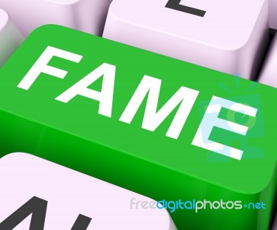 Fame Keys Mean Renowned Or Popular
 Stock Image