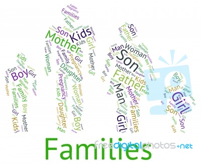 Families Word Represents Relations Family And Text Stock Image
