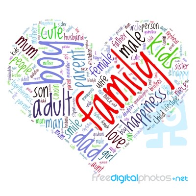 Family Info-text Graphics And Arrangement Concept (word Cloud) Stock Image
