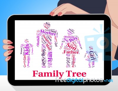 Family Tree Shows Blood Relative And Children Stock Image