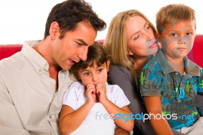 Family With Two Children Stock Photo