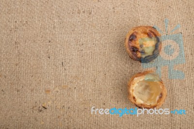 Famous Portuguese Egg Pastry Tart Stock Photo