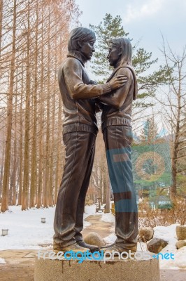 Famous Statue Of Nami Island,south Korea Stock Photo