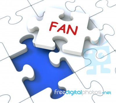 Fan Jigsaw Shows Follower Likes Or Internet Fans Stock Image