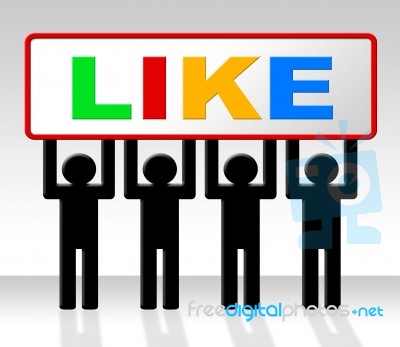 Fans Like Indicates Social Media And Recommend Stock Image