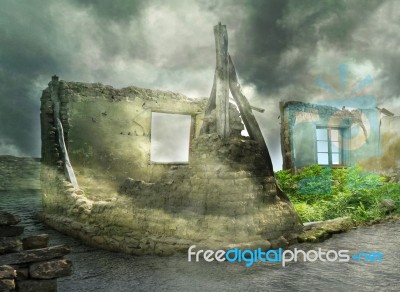 Fantastic Ruins Stock Photo