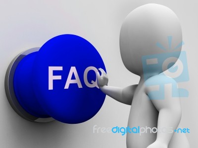 Faq Button Shows Website Questions And Assistance Stock Image