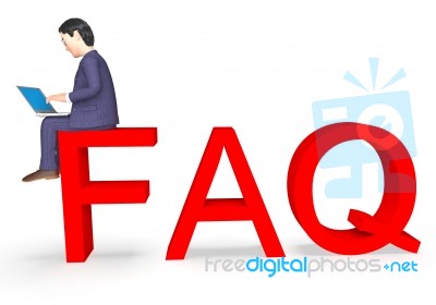 Faq Character Represents Frequently Asked Questions And Advice 3… Stock Image