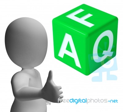 Faq Dice As Sign For Information Or Assisting Stock Image