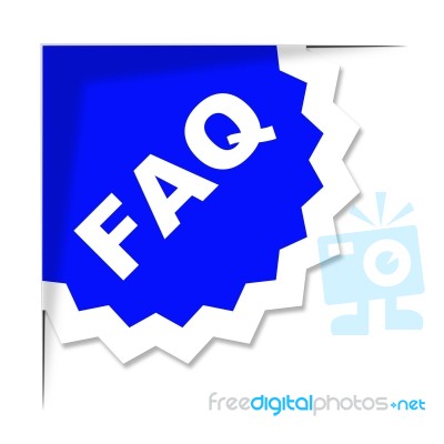 Faq Label Represents Frequently Asked Questions And Advice Stock Image