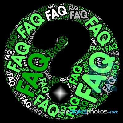 Faq Question Mark Shows Frequently Asked Questions Stock Image