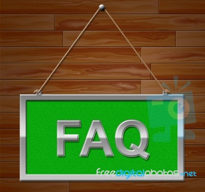 Faq Sign Shows Frequently Asked Questions And Advertisement Stock Image