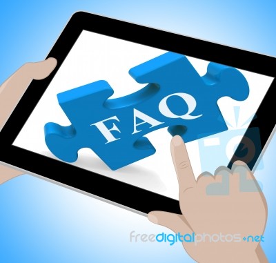Faq Tablet Means Website Solutions Help And Information Stock Image
