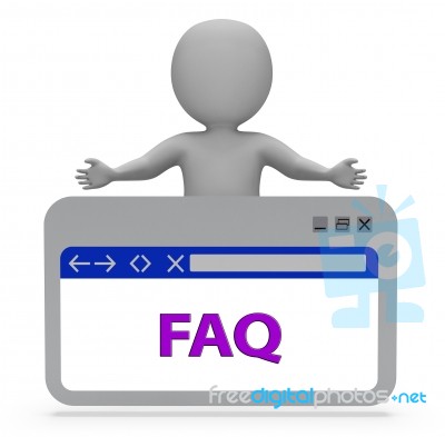 Faq Webpage Means Frequently Asked Questions 3d Rendering Stock Image