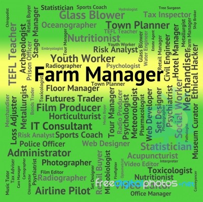 Farm Manager Represents Cultivate Agrarian And Farmstead Stock Image