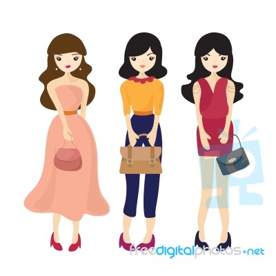 Fashion Girl And Woman Cartoon Illustration Stock Image - Royalty Free Image ID 100137257 Fashion Girl And Woman Cartoon Illustration Stock Image - Royalty Free Image ID 100137257