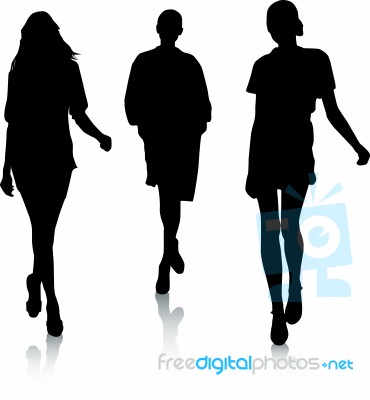 Fashion Girls Silhouettes Stock Image