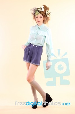 Fashion Model In Spring Stock Photo