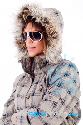Fashion Model Wearing Sunglasses Stock Photo