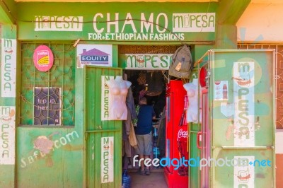 Fashion Store In Marsabit, Kenya Stock Photo