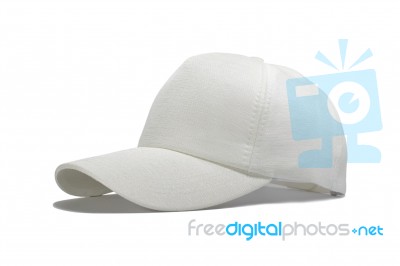 Fashion White Cap Isolated Stock Photo