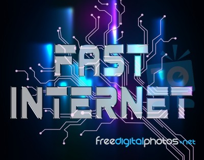 Fast Internet Means High Speed And Accelerated Stock Image
