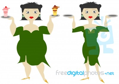 Fat And Slim Ladies Stock Image