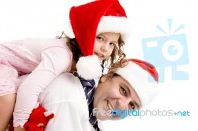 Father Giving Piggyback Ride Stock Photo