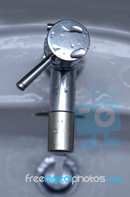 Faucet In Bathroom Stock Photo