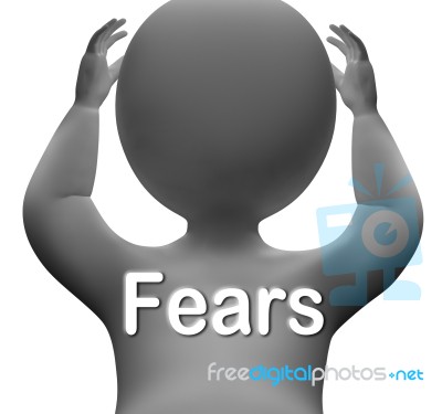 Fears Character Means Worries Anxieties And Concerns Stock Image