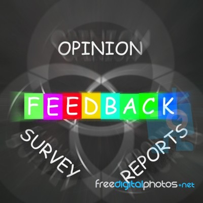Feedback Displays Reports And Surveys Of Opinions Stock Image