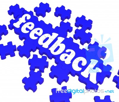 Feedback Puzzle Shows Satisfaction Surveys Stock Image