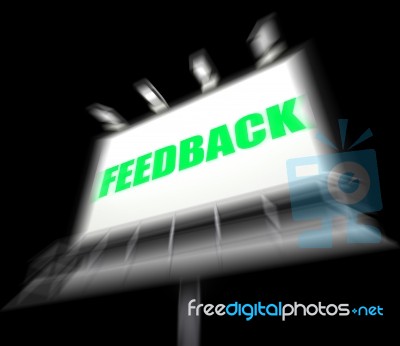 Feedback Sign Displays Opinion Evaluation And Comment Stock Image