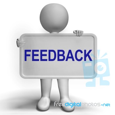Feedback Sign Shows Opinion Evaluation And Surveys Stock Image