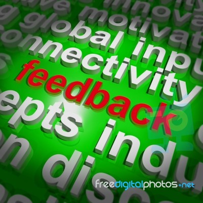 Feedback Word Cloud Shows Opinion Evaluation And Surveys Stock Image Feedback Word Cloud Shows Opinion Evaluation And Surveys Stock Image