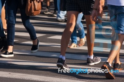 Feet Of Pedestrians Stock Photo Feet Of Pedestrians Stock Photo