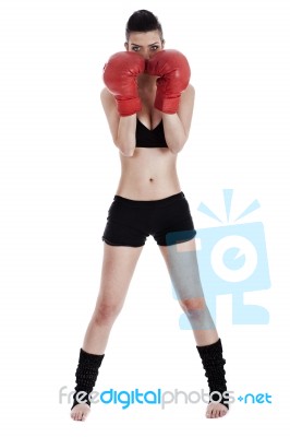 Female Boxer Stock Photo