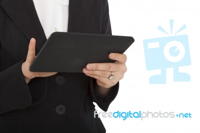 Female Business Professional Using Digital Tablet Stock Photo
