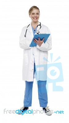 Female Doctor Writing Clipboard Stock Photo Female Doctor Writing Clipboard Stock Photo