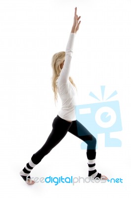 Female doing stretching Exercise Stock Photo