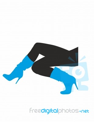 Female Legs In Long Boots On White Background Stock Image