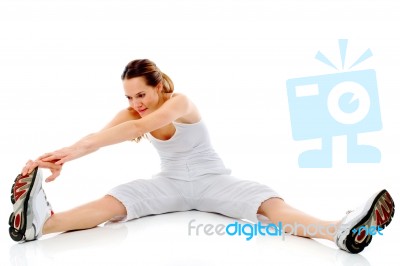 Female Stretches Stock Photo