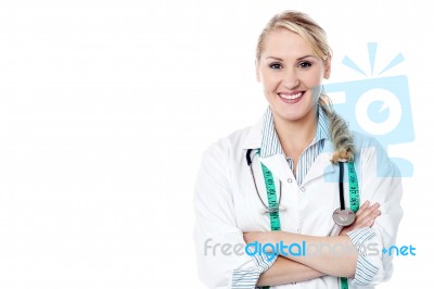 Female Surgeon Posing With A Radiant Smile Stock Photo