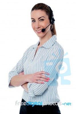 Female Tech Support Executive Stock Photo