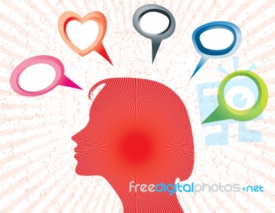 Female With Speech Bubble Stock Image